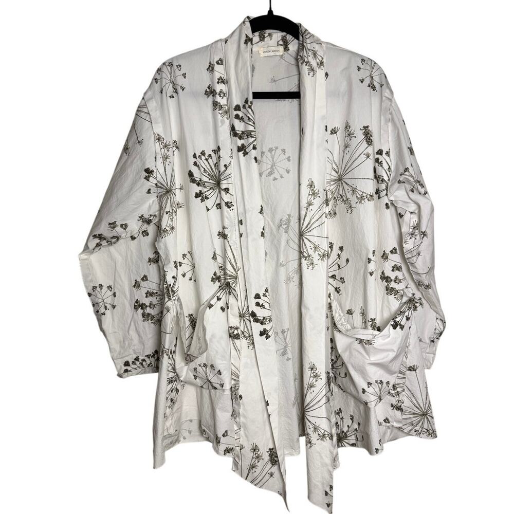Krista Larson Cotton Poplin Open Jacket Top Sz. O/S